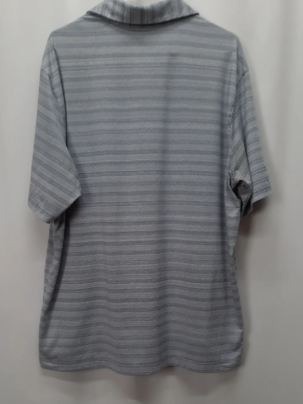 Walter Hagen Golf Polo Shirt Men's XL Gray Blue Striped Performance Short Sleeve - Picture 2 of 9